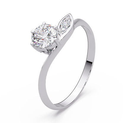 Solitaire Petal Accent Ring - Origine Diamonds lab-grown diamond jewellery
