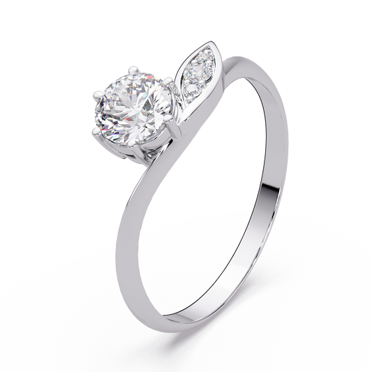 Solitaire Petal Accent Ring - Origine Diamonds lab-grown diamond jewellery