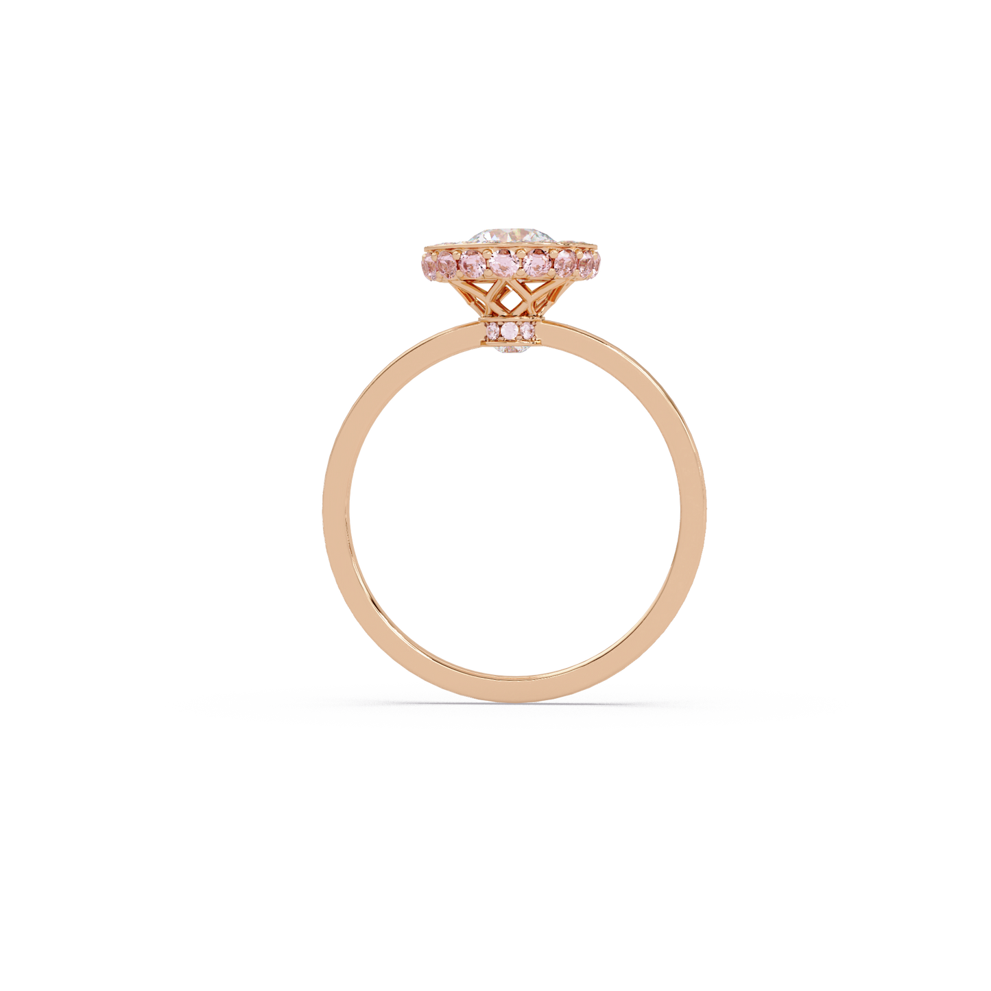 Encircled Round Halo Ring