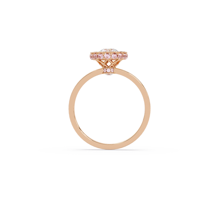 Encircled Round Halo Ring