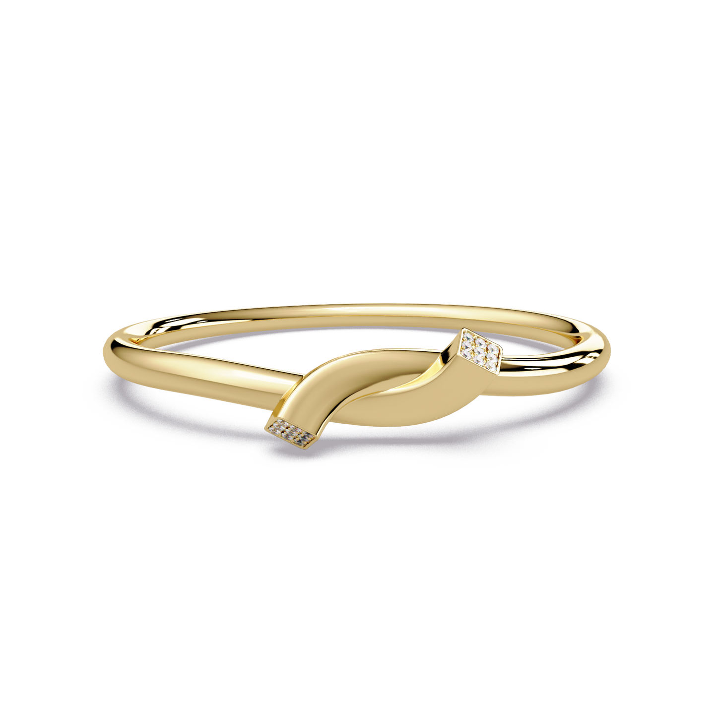 Folded Pave Accent Bangle