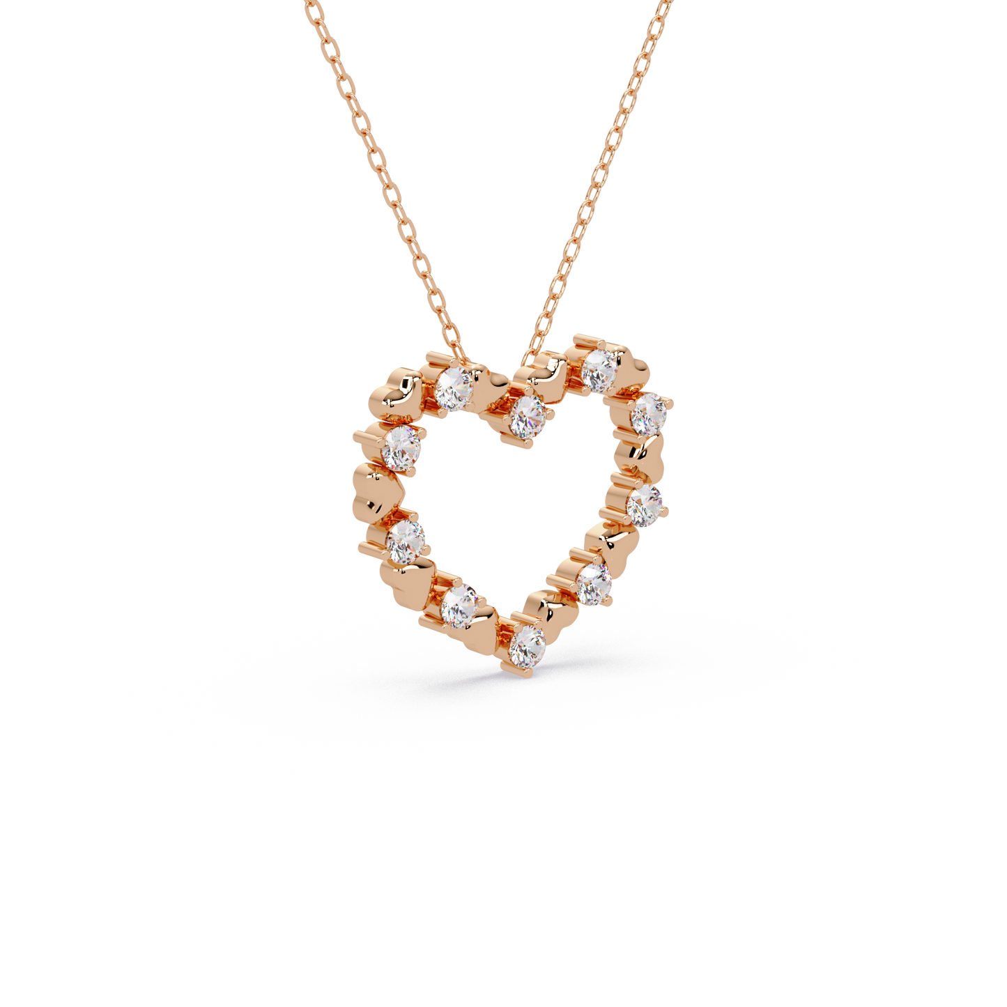 Heartbeat Diamond Outline Chain Pendant