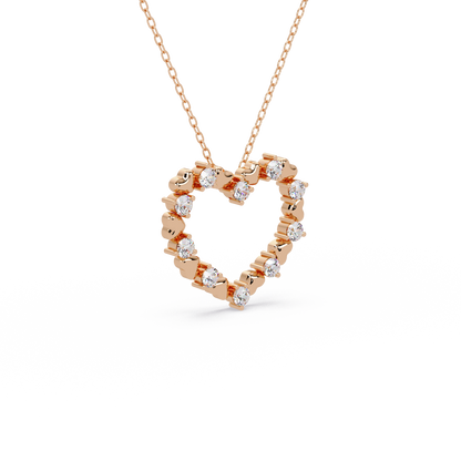 Heartbeat Diamond Outline Chain Pendant