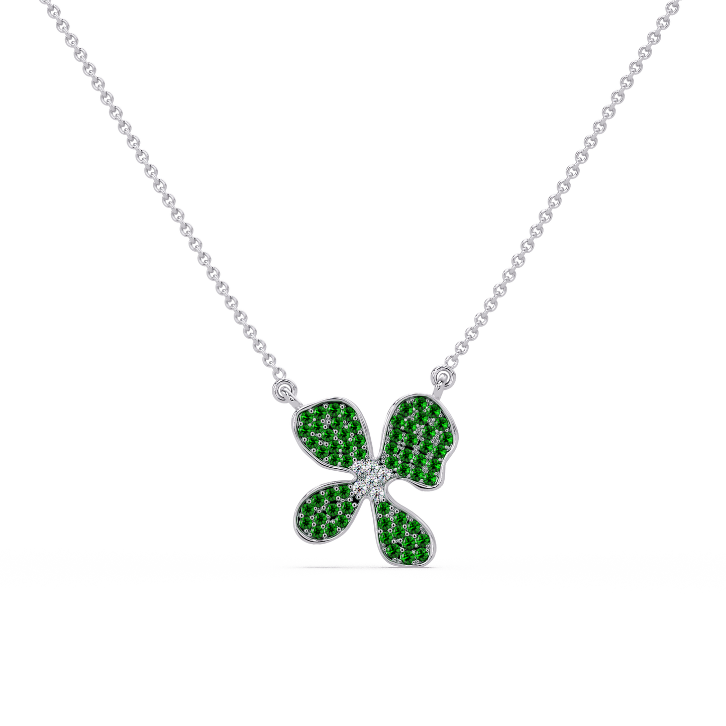 Verdant Bloom Flower Chain Pendant - Origine Diamonds lab-grown diamond jewellery
