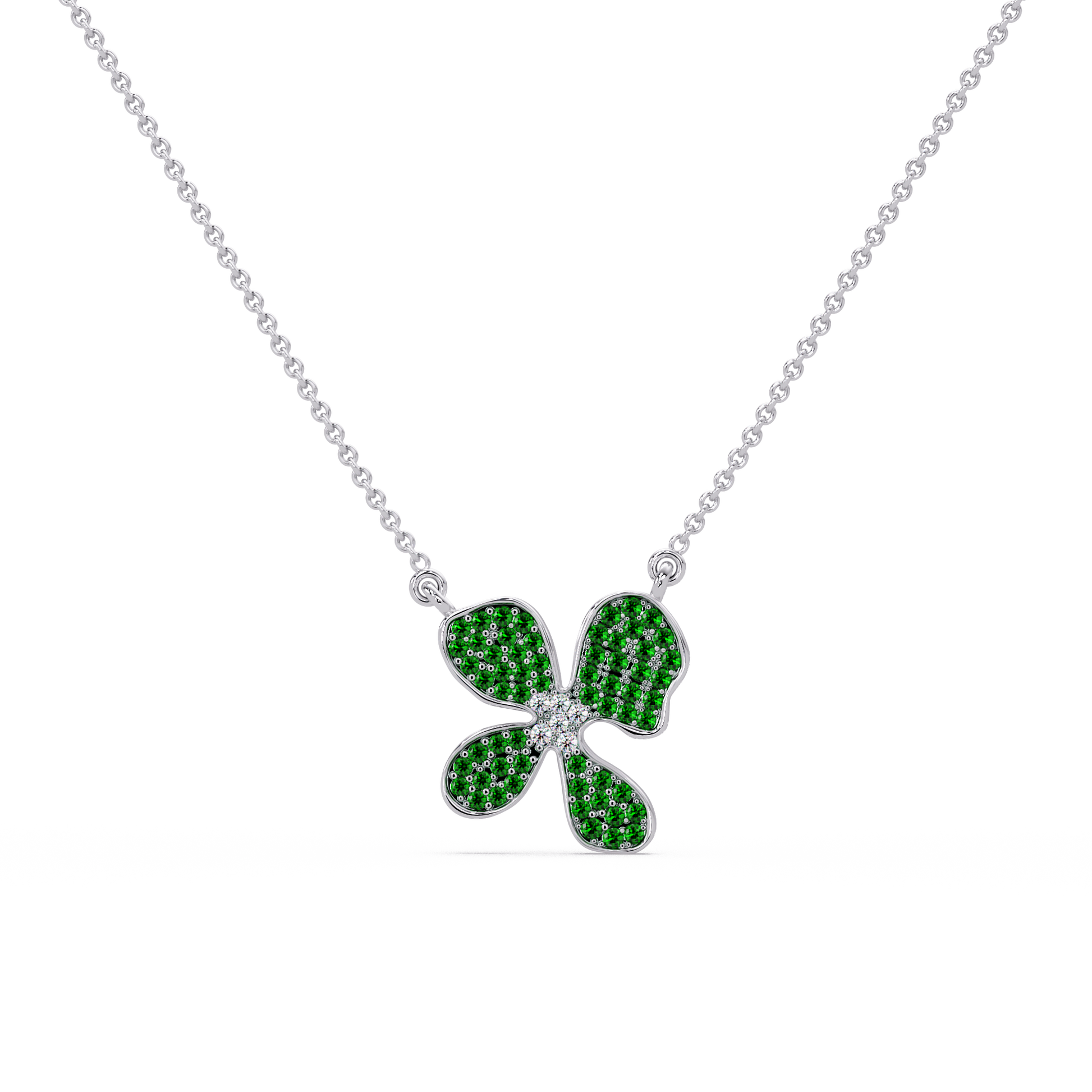 Verdant Bloom Flower Chain Pendant - Origine Diamonds lab-grown diamond jewellery