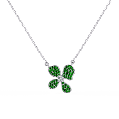 Verdant Bloom Flower Chain Pendant - Origine Diamonds lab-grown diamond jewellery