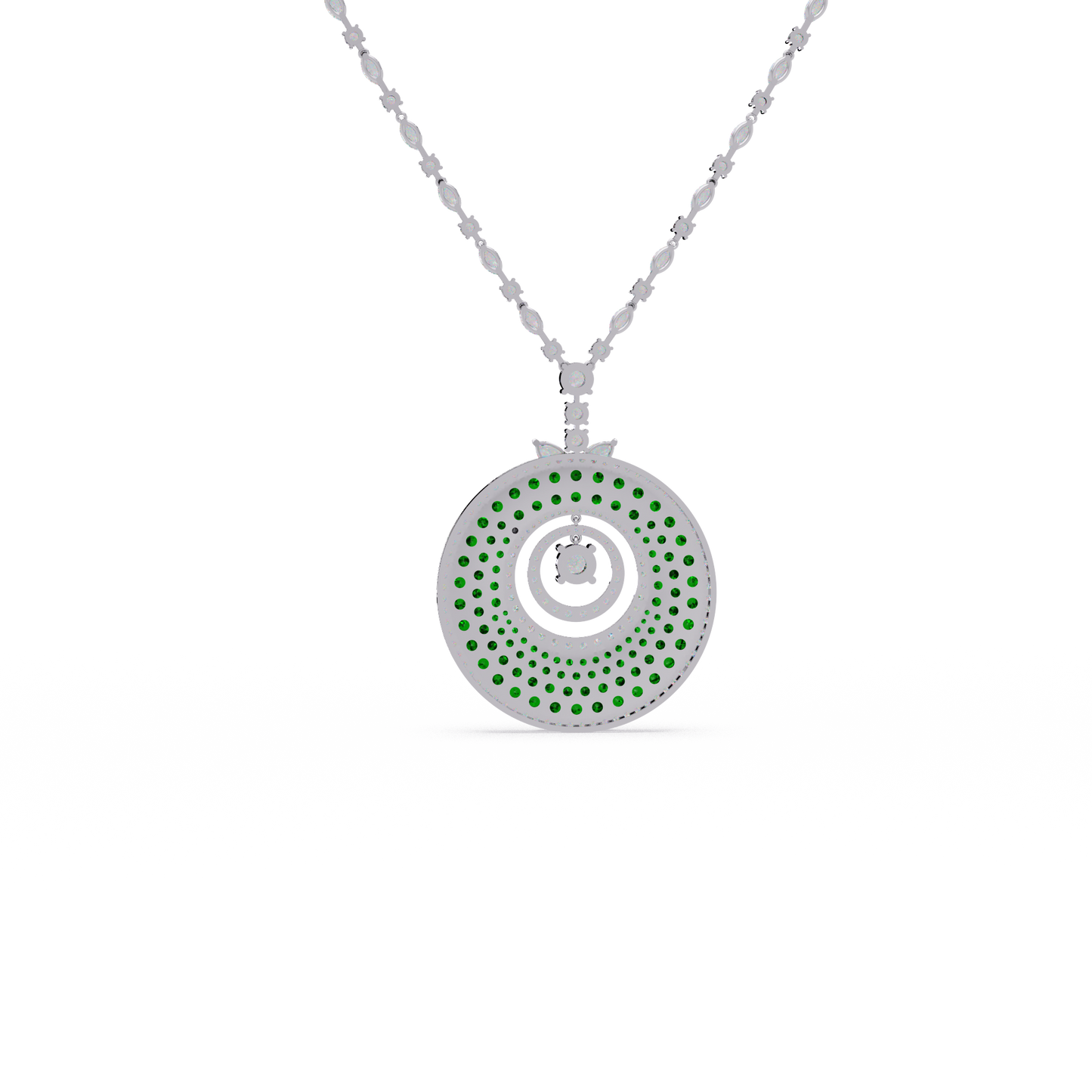 Celestial Wheel Mosaic Chain Pendant
