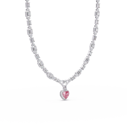Deco Heart Diamond Necklace