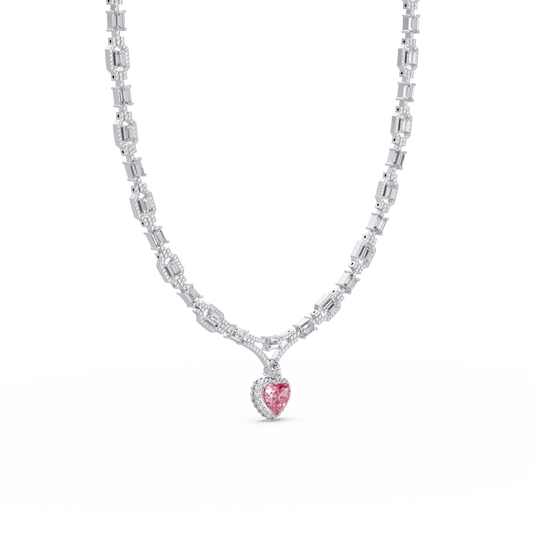 Deco Heart Diamond Necklace