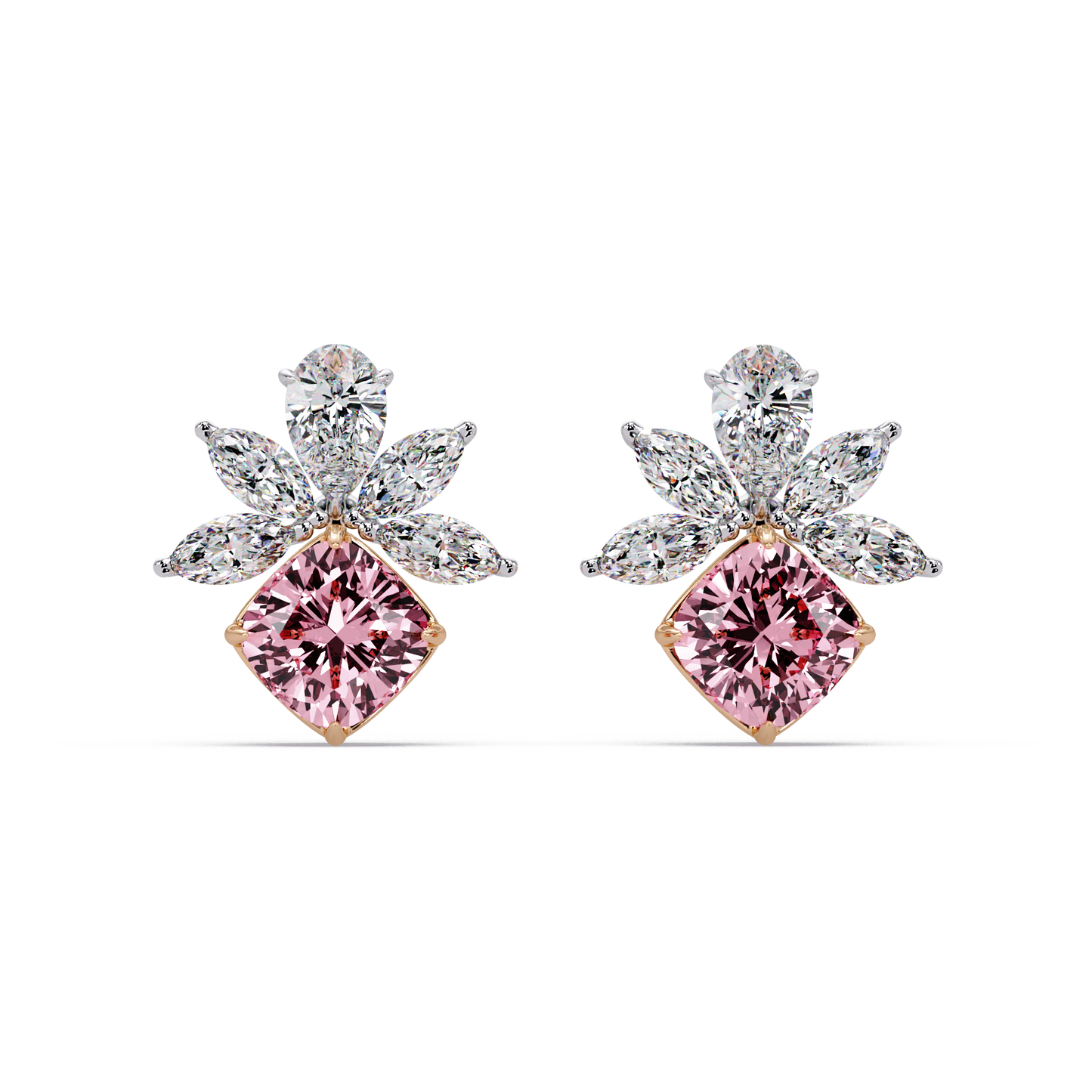 Blossoming Cushion diamond Earrings