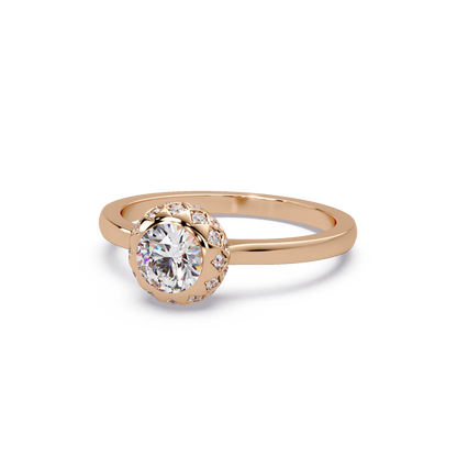 Rose Crown Solitaire Ring
