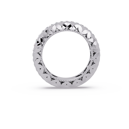 Milgrain Leaf Eternity Band