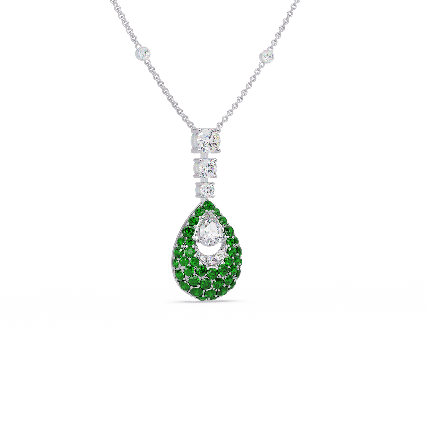 Dewdrop Pavé diamond Chain Pendant