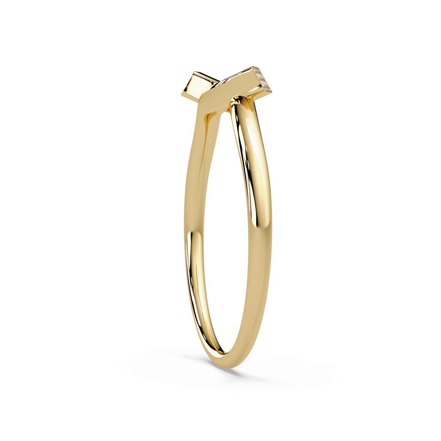 Folded Pave Accent Bangle