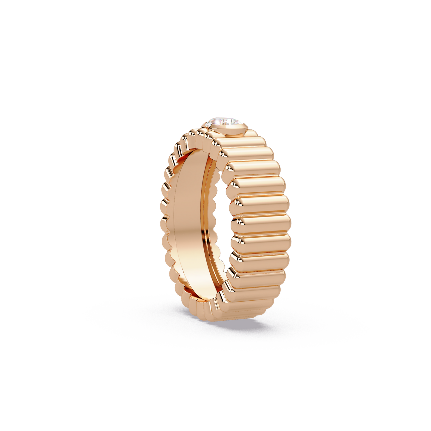 Fluted Pear Diamond Band