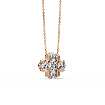 Blossoming Quatrefoil Petal Chain Pendant