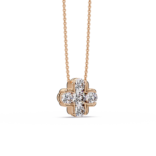 Blossoming Quatrefoil Petal Chain Pendant