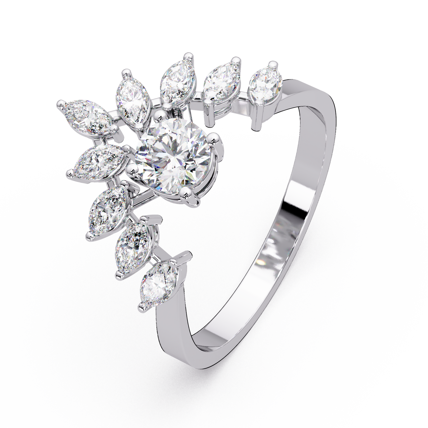 Crowned Tiara Diamond Ring