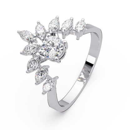 Crowned Tiara Diamond Ring