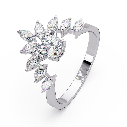Crowned Tiara Diamond Ring