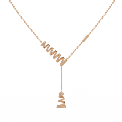 Twirling Ribbon Lariat Chain Pendant