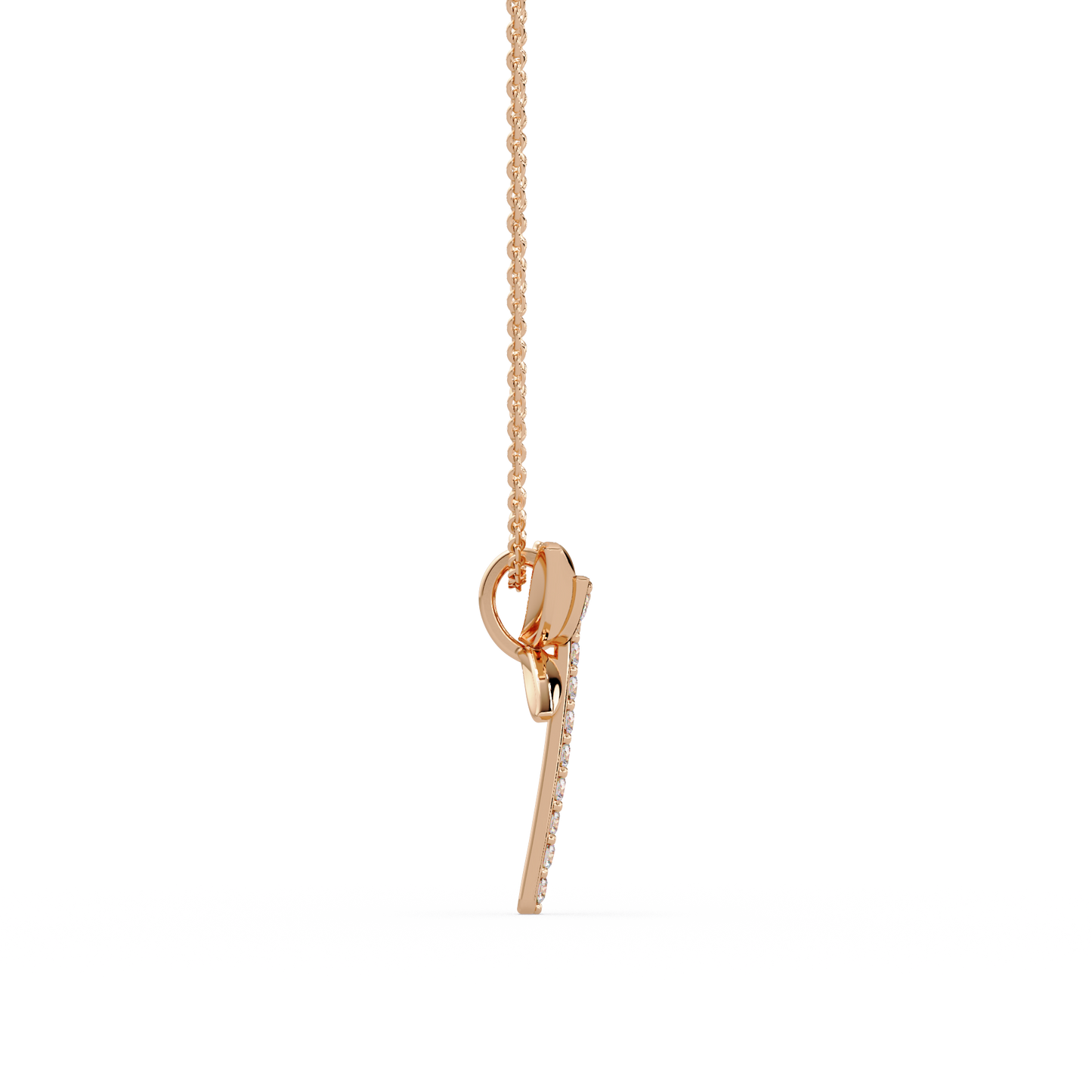 Pave Dragonfly Diamond Chain Pendant