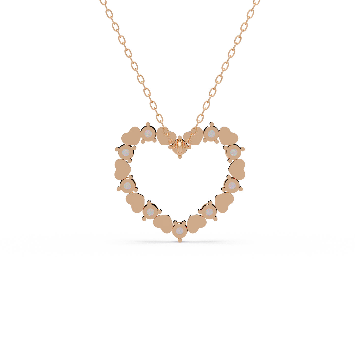 Heartbeat Diamond Outline Chain Pendant