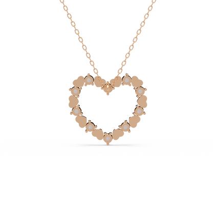 Heartbeat Diamond Outline Chain Pendant