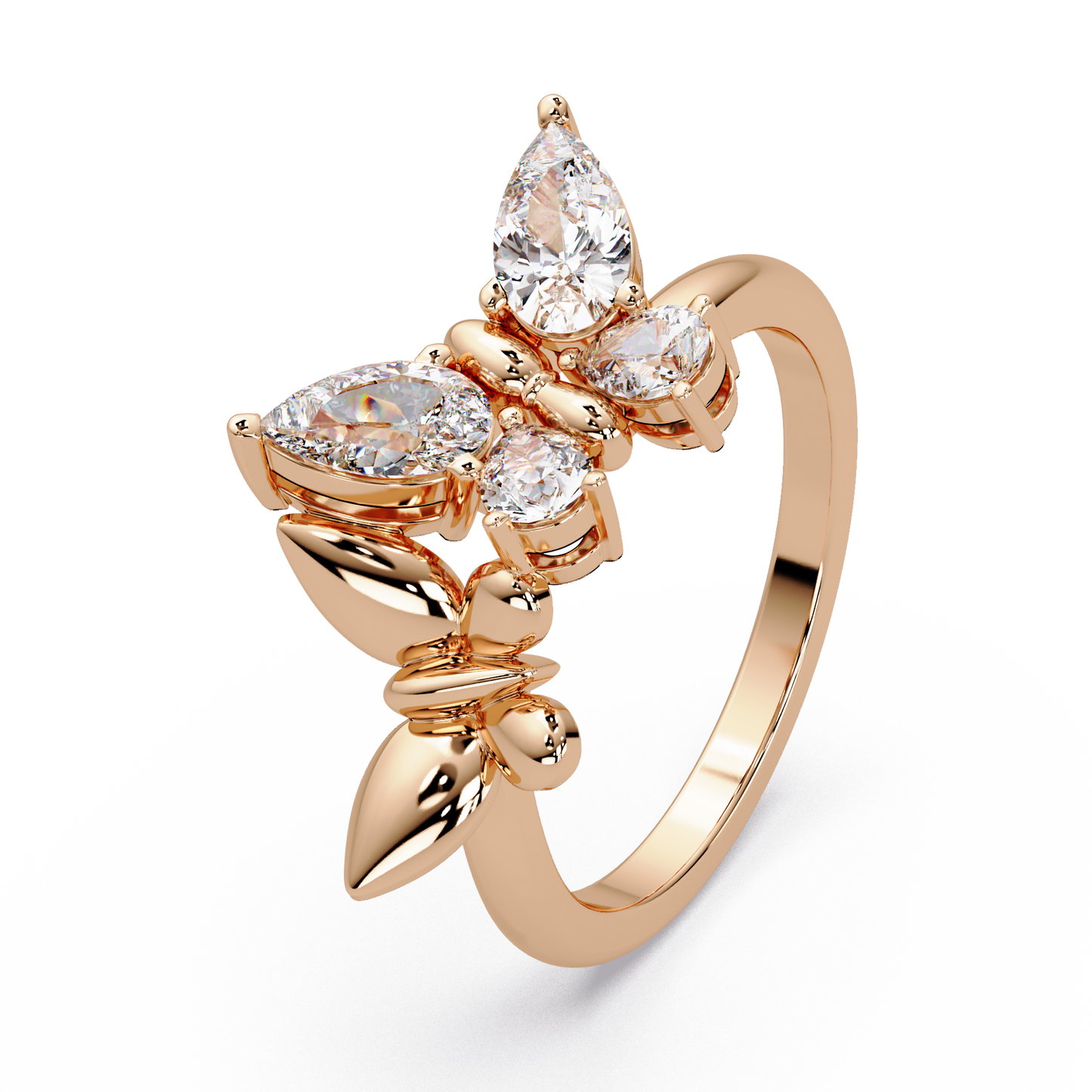 Butterfly Pear Diamond Ring
