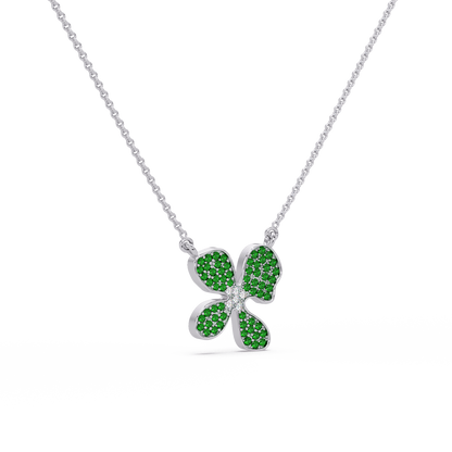Verdant Bloom Flower Chain Pendant