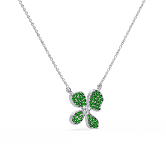 Verdant Bloom Flower Chain Pendant