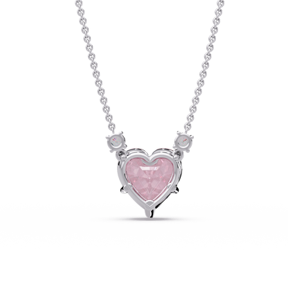 Pink Heart Halo Chain Pendant