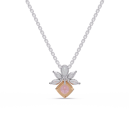 Blossoming Cushion diamond Chain Pendant