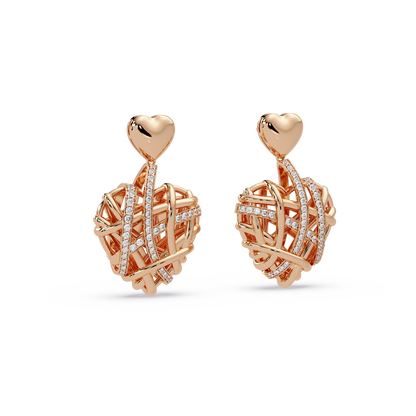 Woven Heart Cascade Earrings