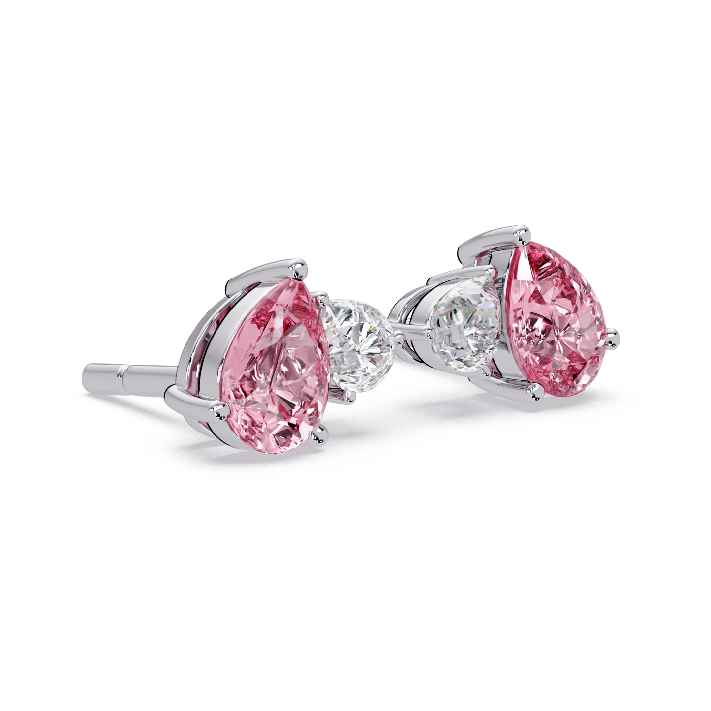 Pink Pear Pair Earrings