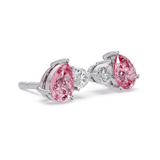 Pink Pear Pair Earrings