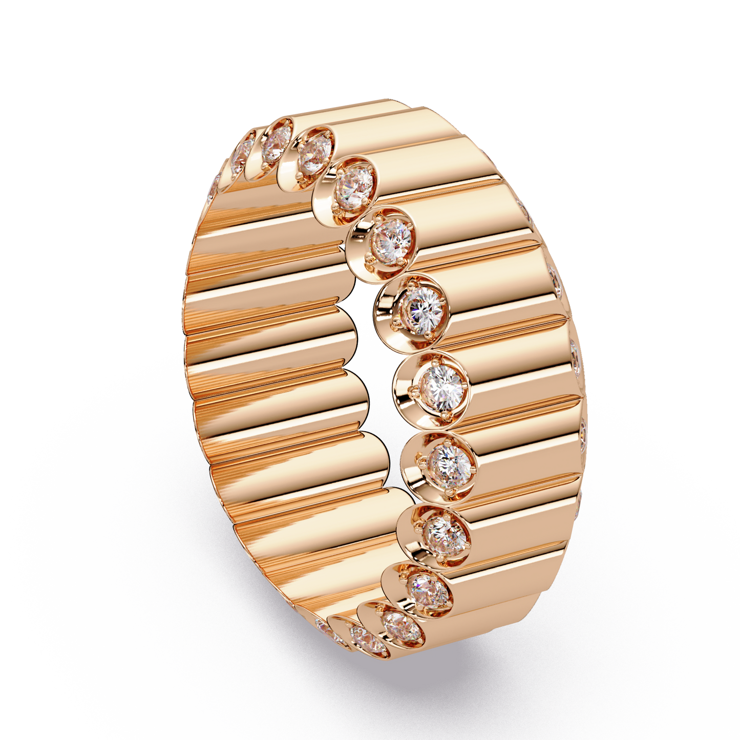 Ribbed Brilliance Eternity Band - Origine Diamonds lab-grown diamond jewellery