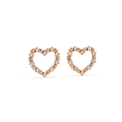 Heartbeat Diamond Frame Earrings