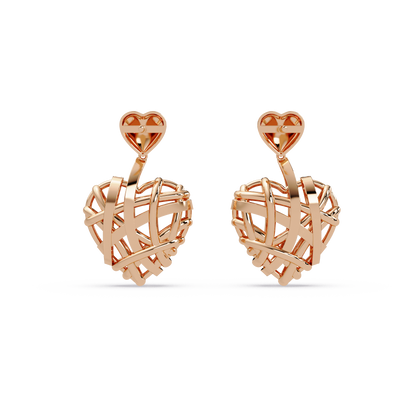 Woven Heart Cascade Earrings