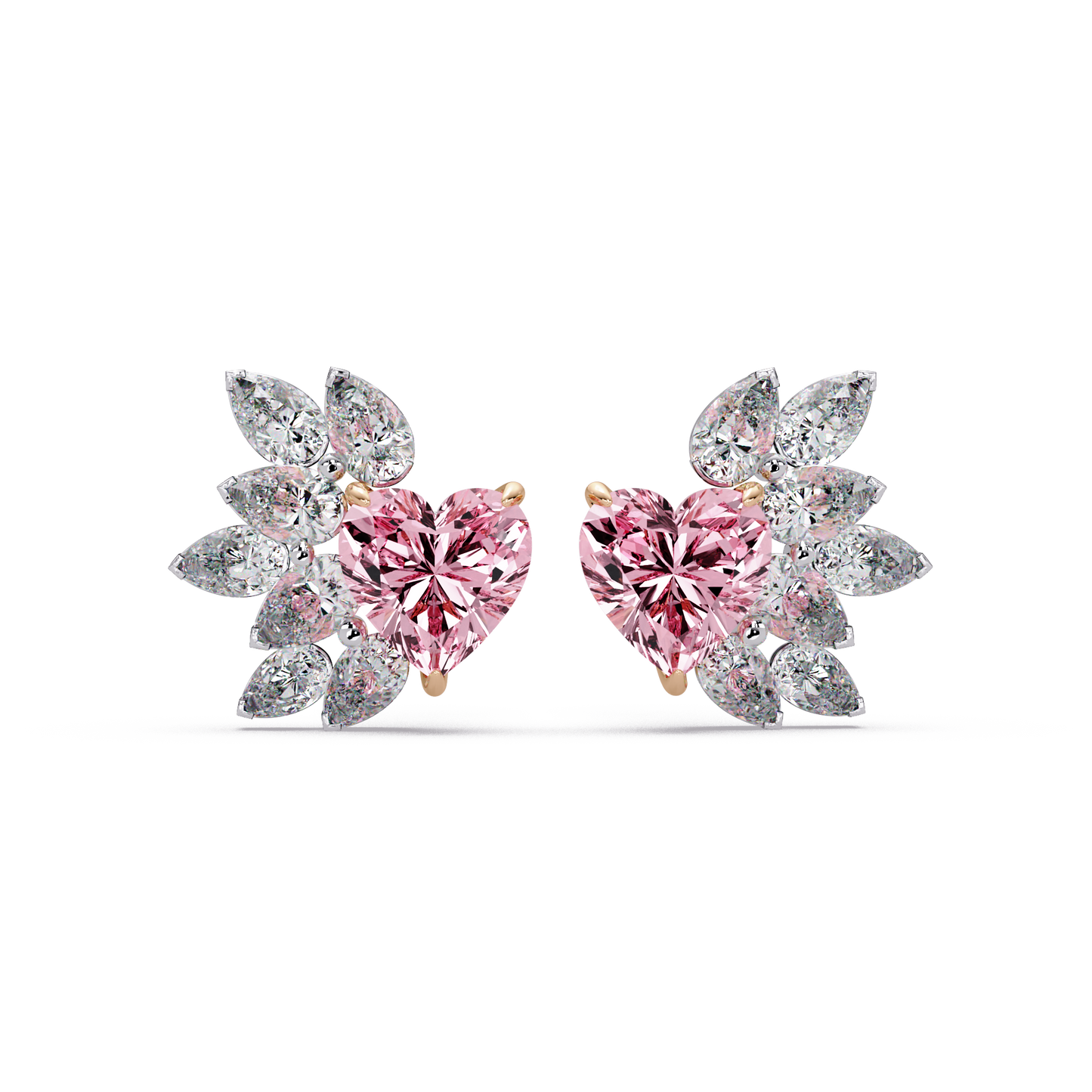 Blossoming Heart Diamond Earrings