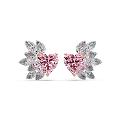 Blossoming Heart Diamond Earrings