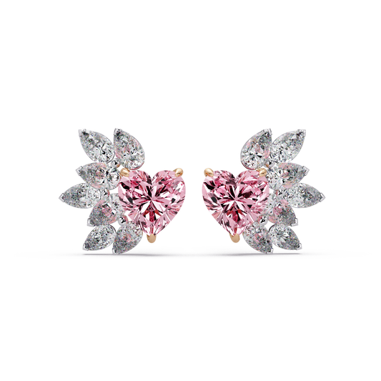 Blossoming Heart Diamond Earrings