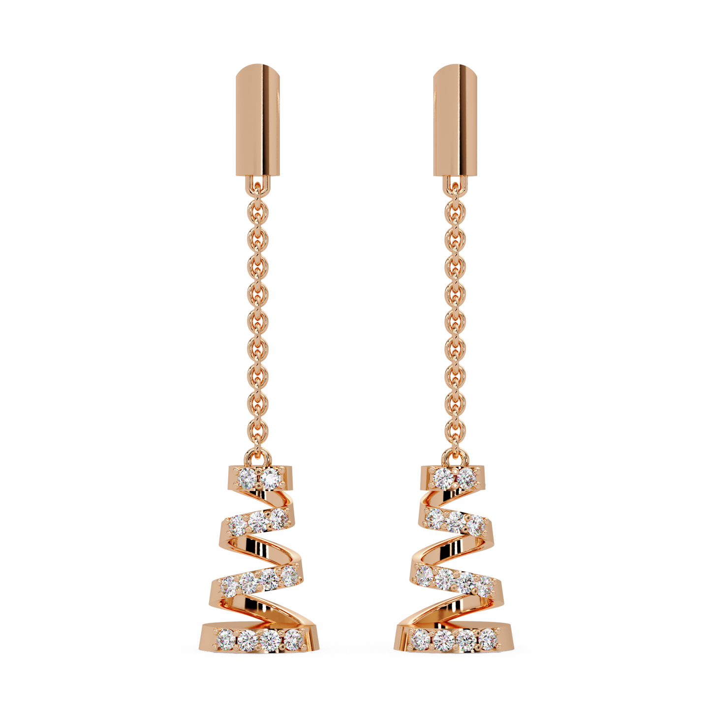 Twirling Ribbon Lariat Earrings - Origine Diamonds lab-grown diamond jewellery
