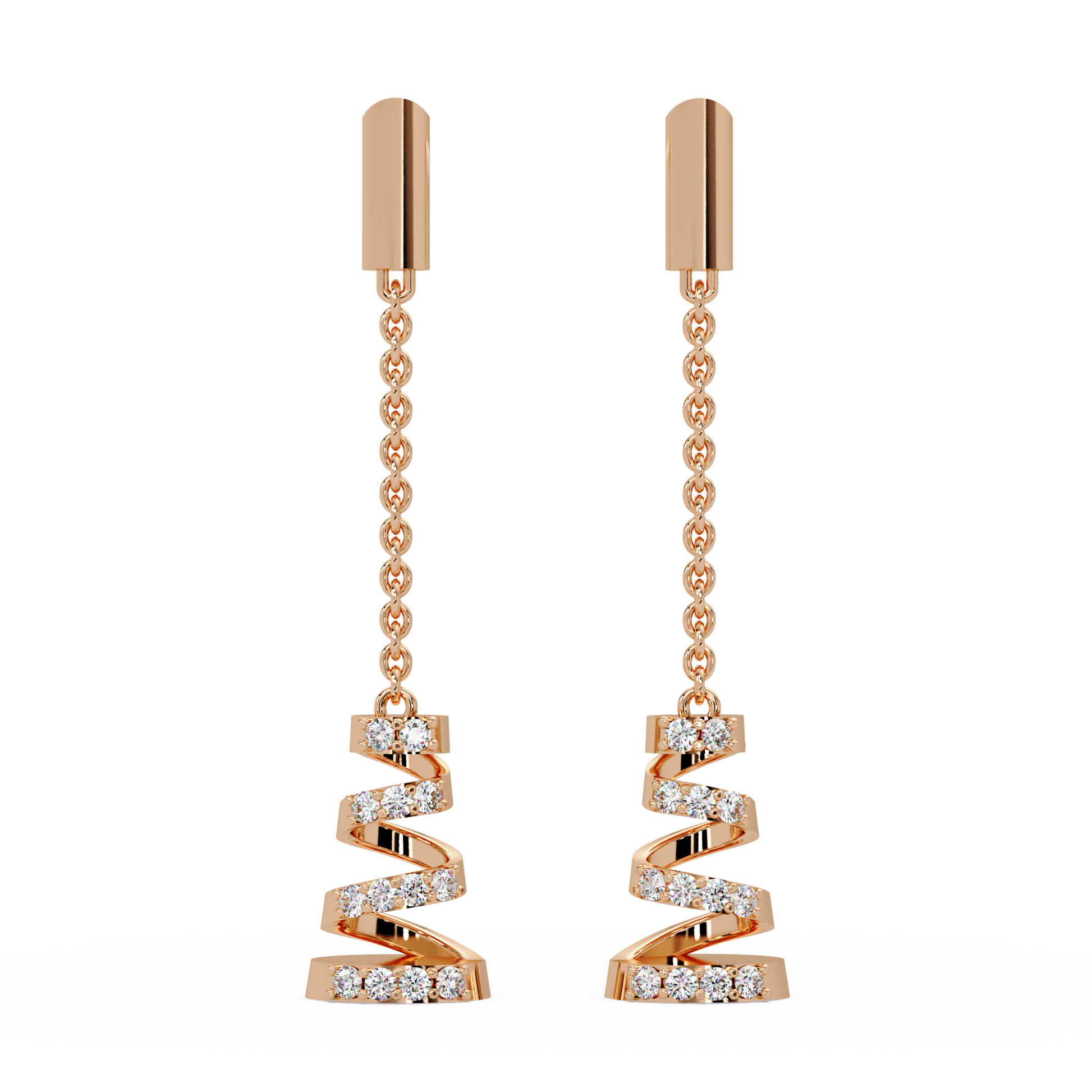 Twirling Ribbon Lariat Earrings - Origine Diamonds lab-grown diamond jewellery