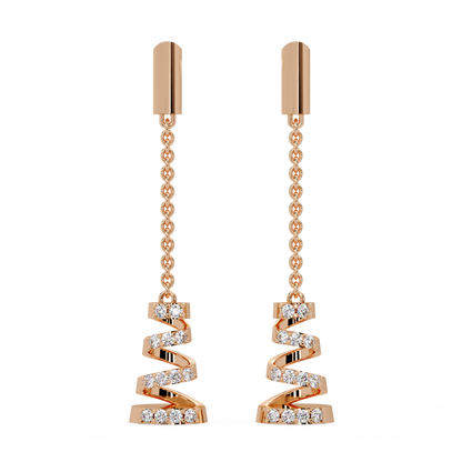 Twirling Ribbon Lariat Earrings - Origine Diamonds lab-grown diamond jewellery