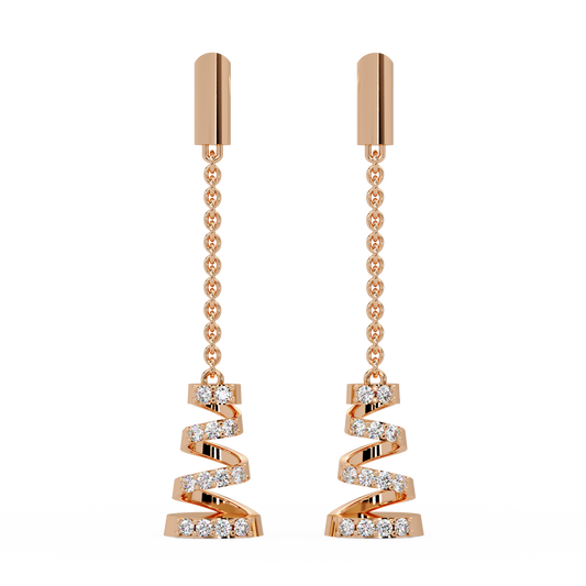 Twirling Ribbon Lariat Earrings - Origine Diamonds lab-grown diamond jewellery