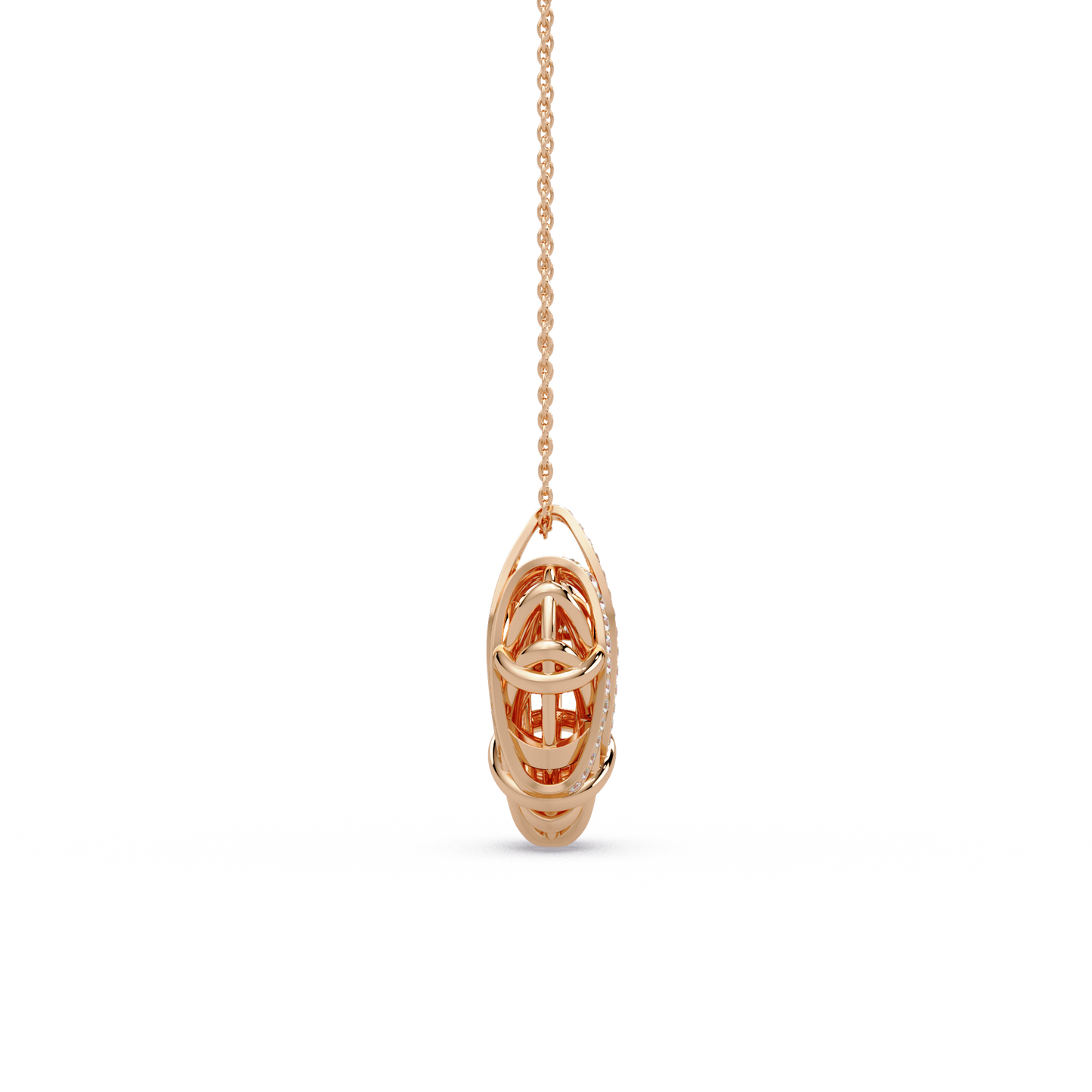 Woven Heart Lattice Chain Pendant
