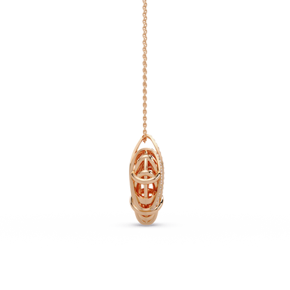 Woven Heart Lattice Chain Pendant