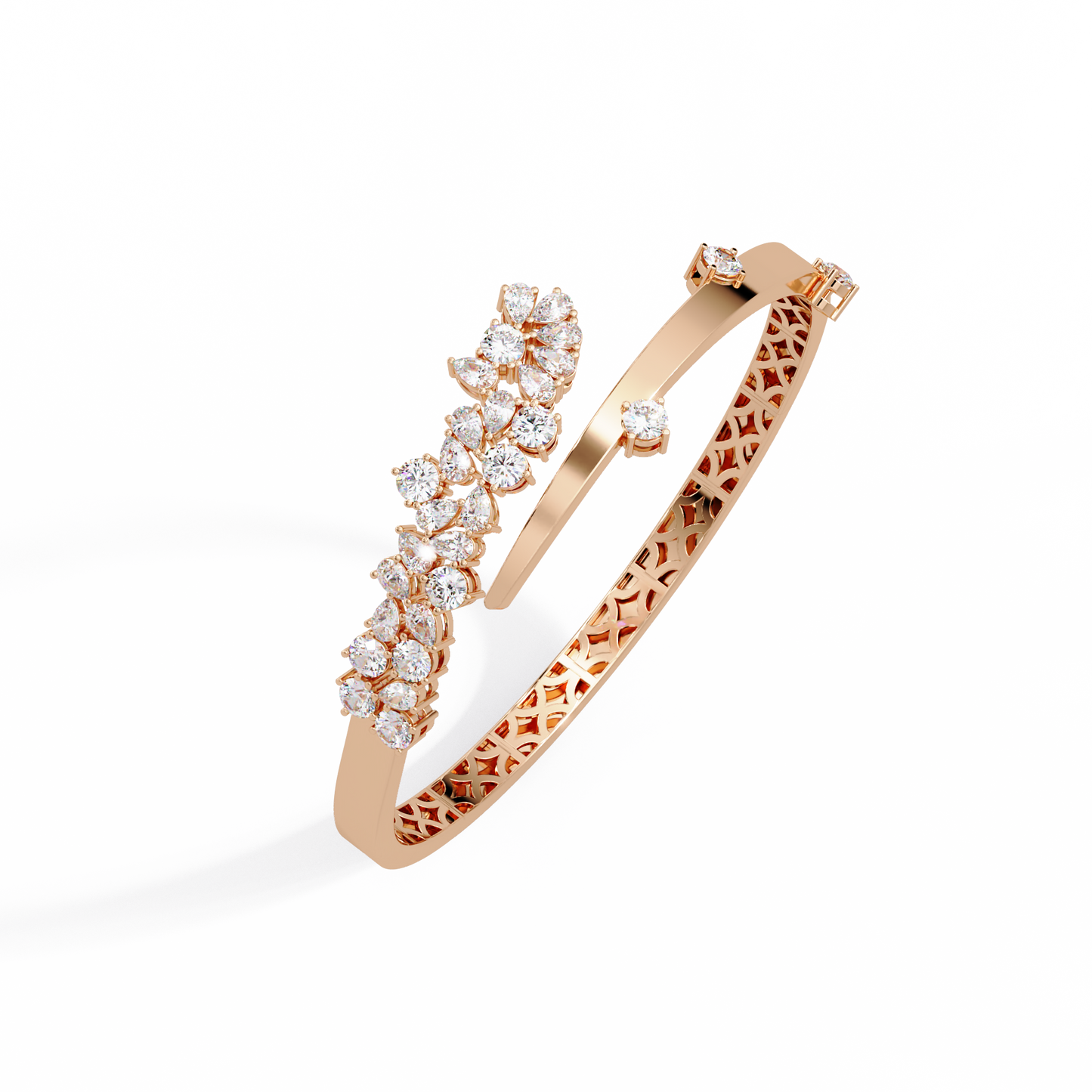 Mixed Cluster Cuff Bangle