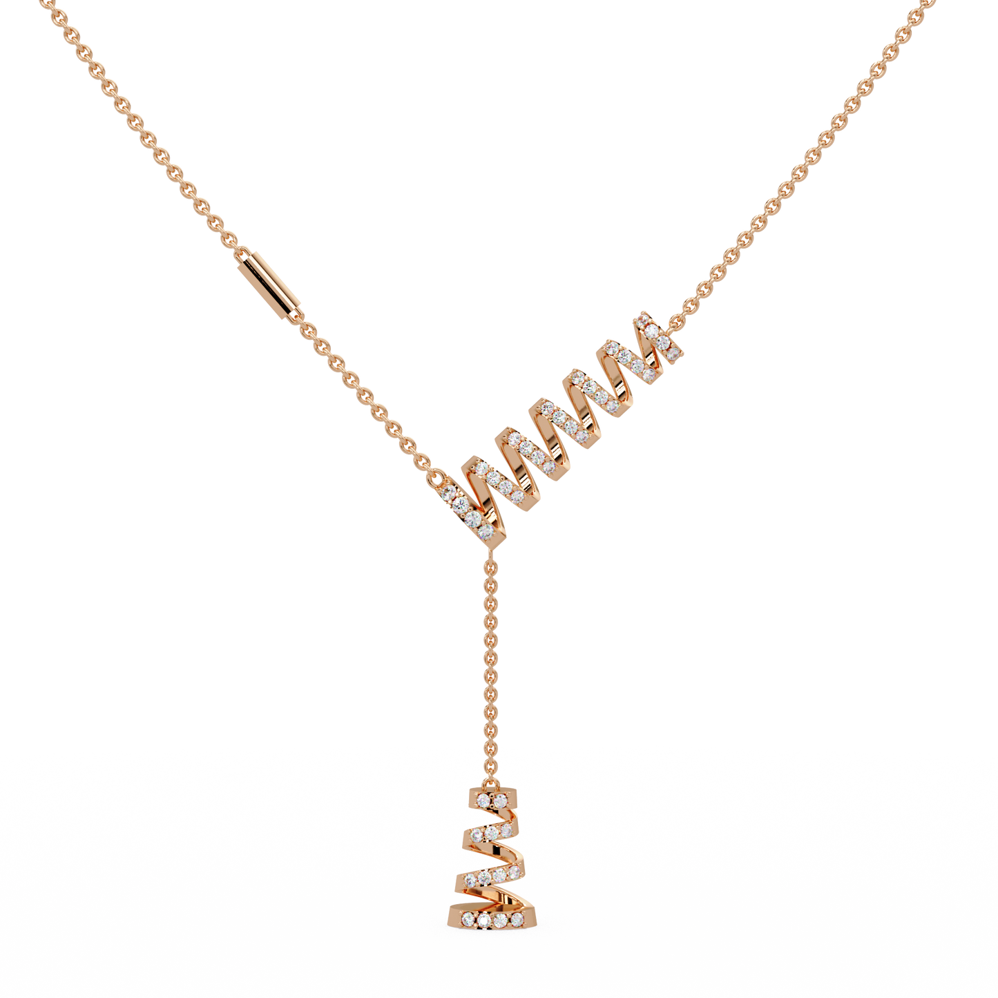 Twirling Ribbon Lariat Chain Pendant